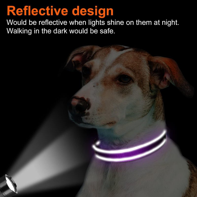 Joytale Reflective Dog Collar,Soft Neoprene Padded Breathable Nylon Pet Collar Adjustable for Small Dogs,Purple,S - Image 5